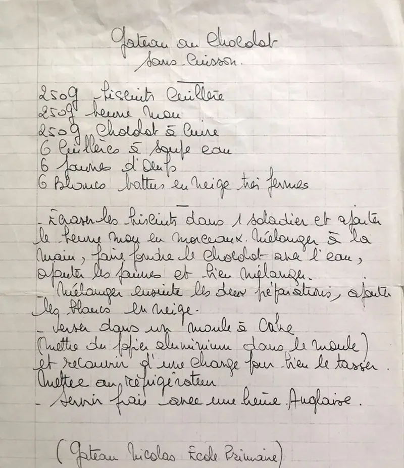 Version originale de la recette par Môman