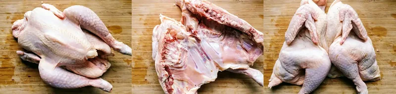 PRéparatiopn du poulet à la crapaudine